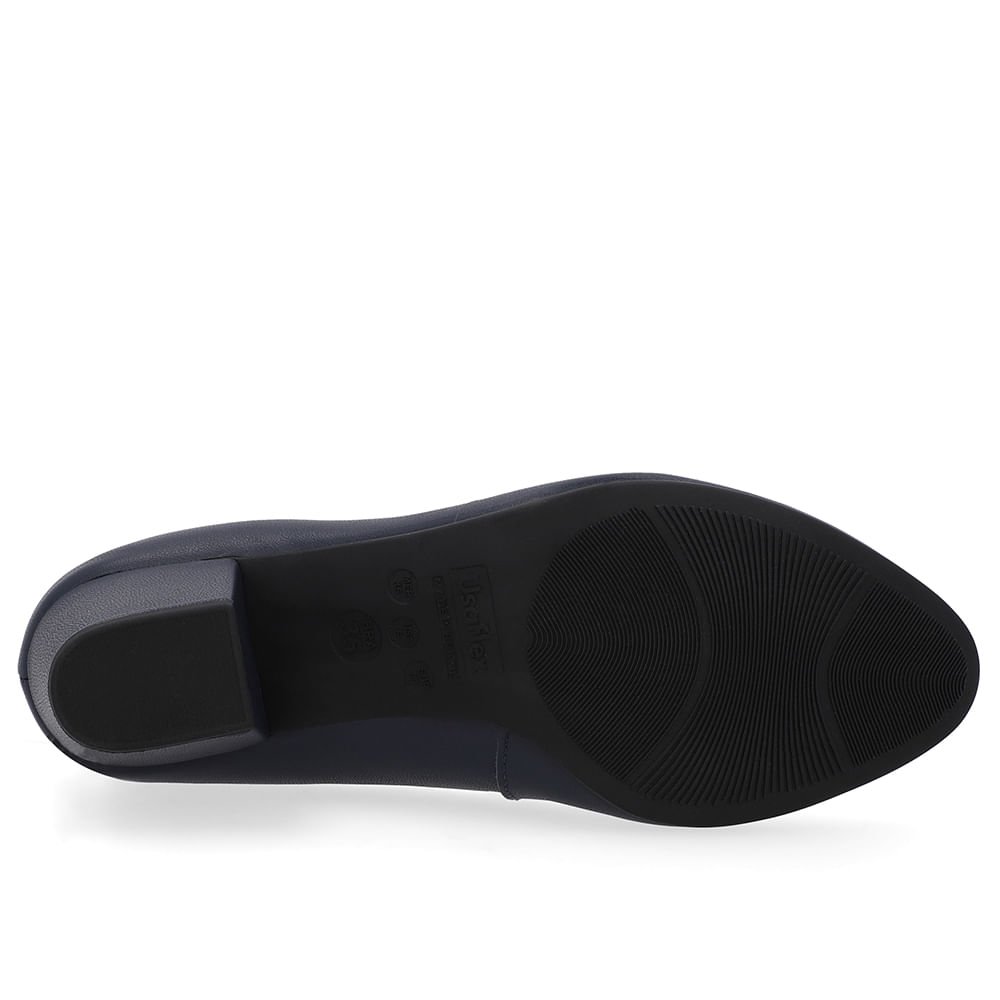 Scarpin Couro Azul Salto Bloco Azul 5