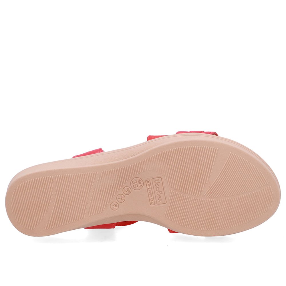 Sandália Couro Vermelha Tiras Elástico Vermelho 5