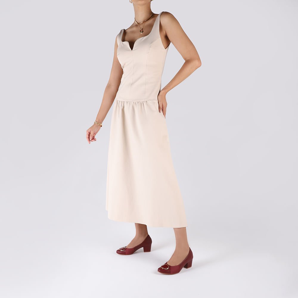 Scarpin Couro Vermelho Lateral Tecido Vermelho 4