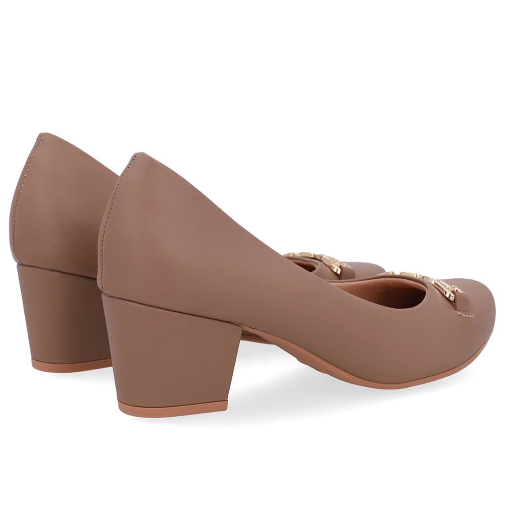 Scarpin Couro Marrom Fendi Detalhe Bridão Marrom 3