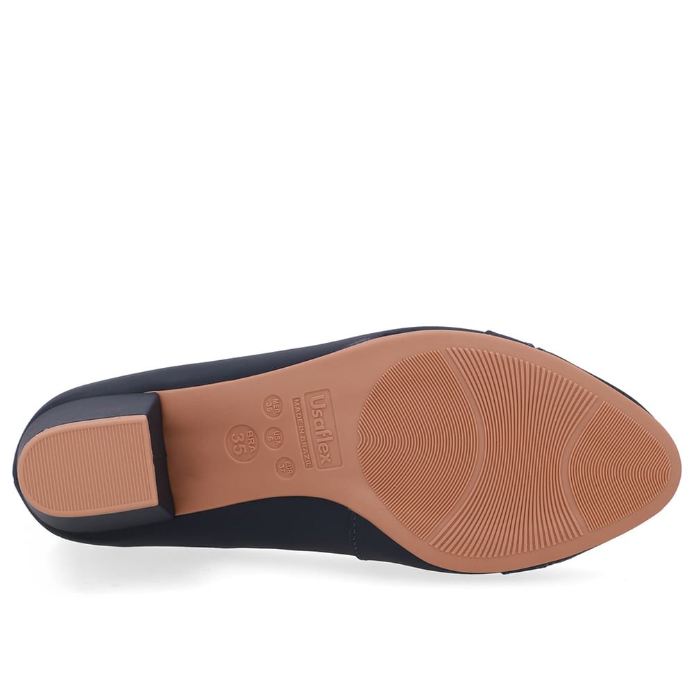 Scarpin Couro Azul Salto Bloco Azul 5