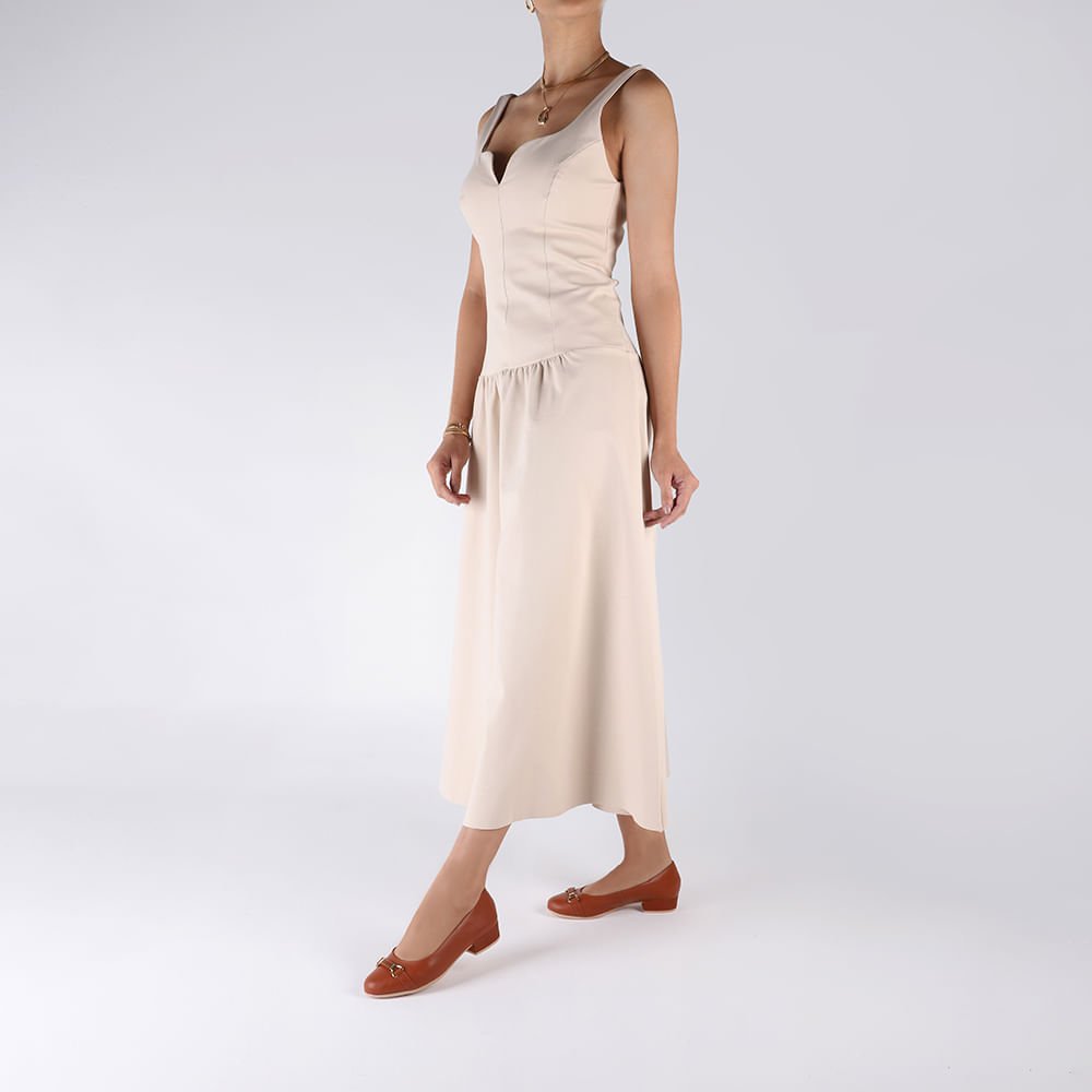 Scarpin Couro Liso Marrom Salto Bloco Marrom 4