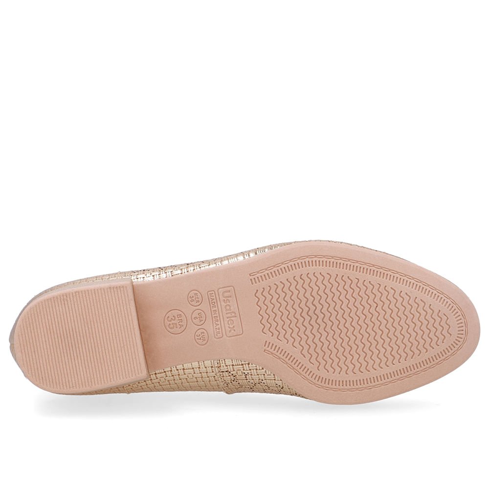 Scarpin Couro Laser Dourado Salto Bloco Dourado 5