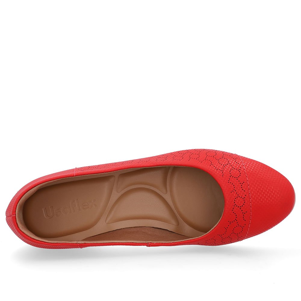 Scarpin Couro Laser Vermelho Salto Bloco Vermelho 4