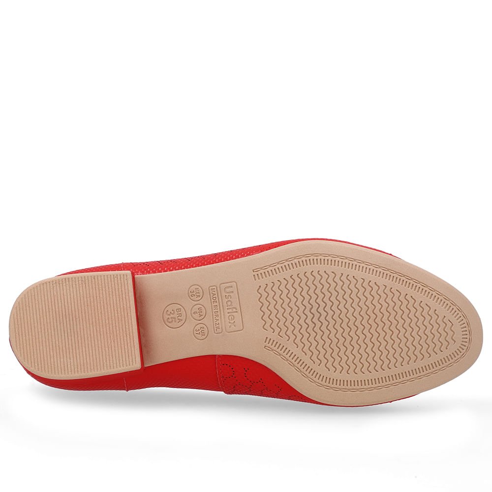 Scarpin Couro Laser Vermelho Salto Bloco Vermelho 5