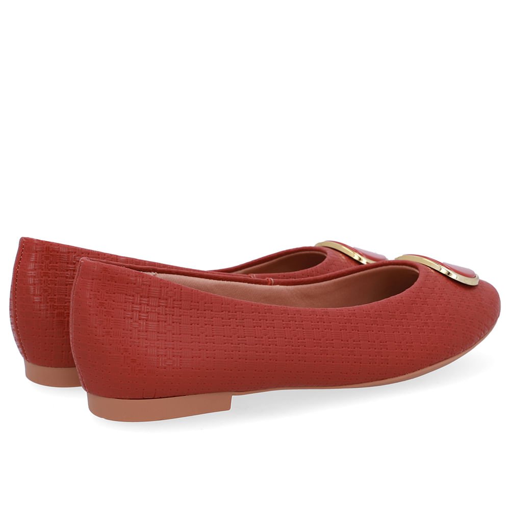 Sapatilha Marrom Terracota Couro Enfeite Terracota 3