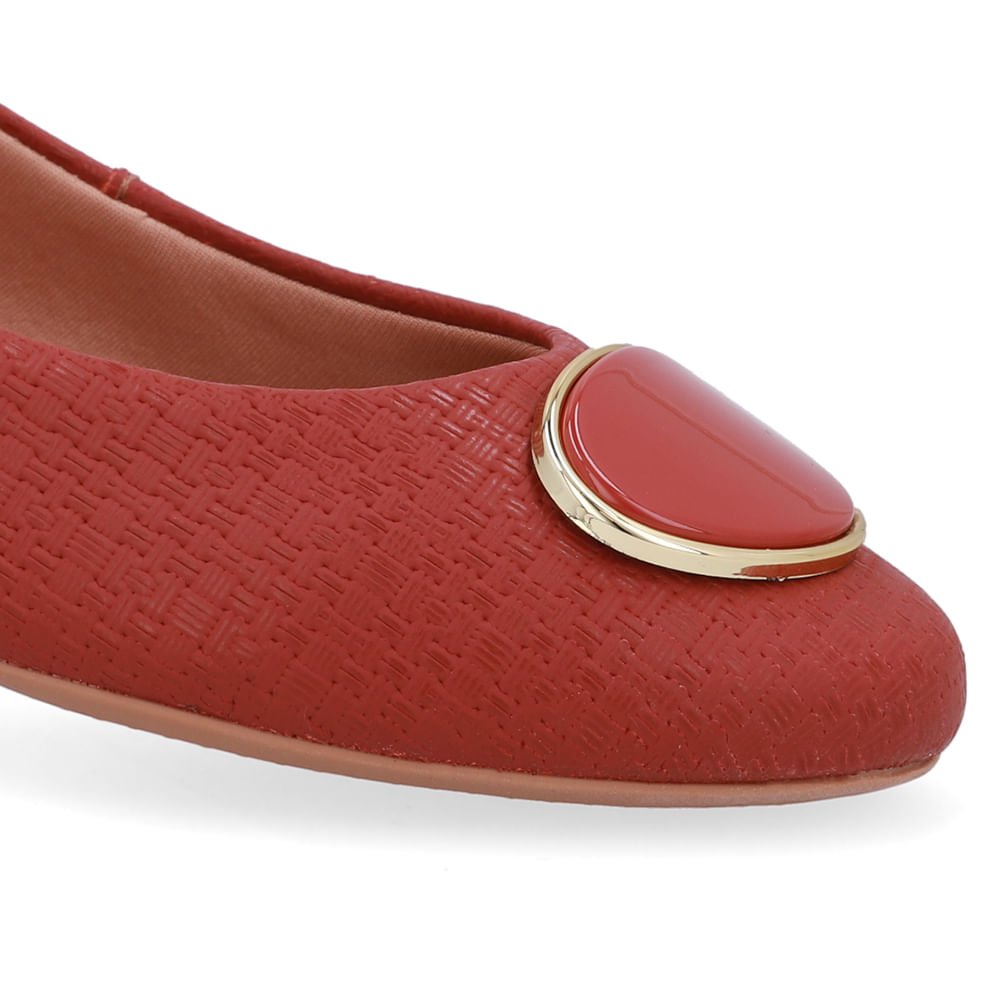 Sapatilha Marrom Terracota Couro Enfeite Terracota 4