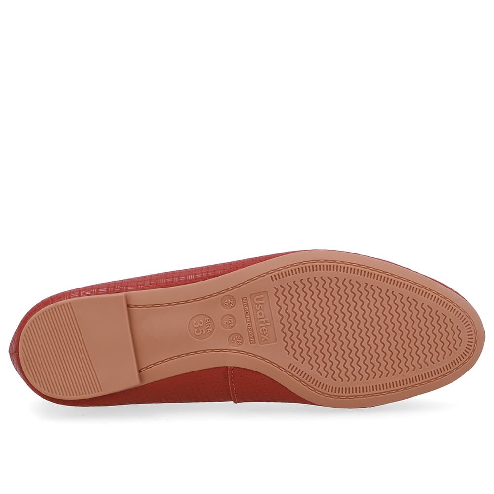 Sapatilha Marrom Terracota Couro Enfeite Terracota 5