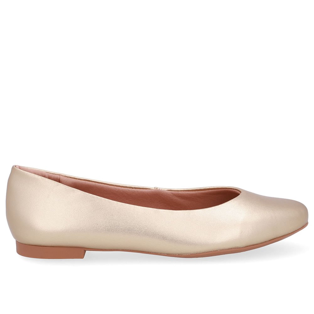 Sapatilha Dourada Couro