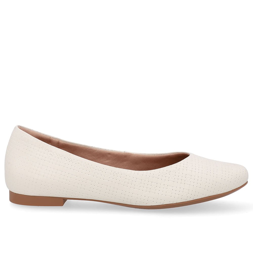 Sapatilha Branca Marfim Couro