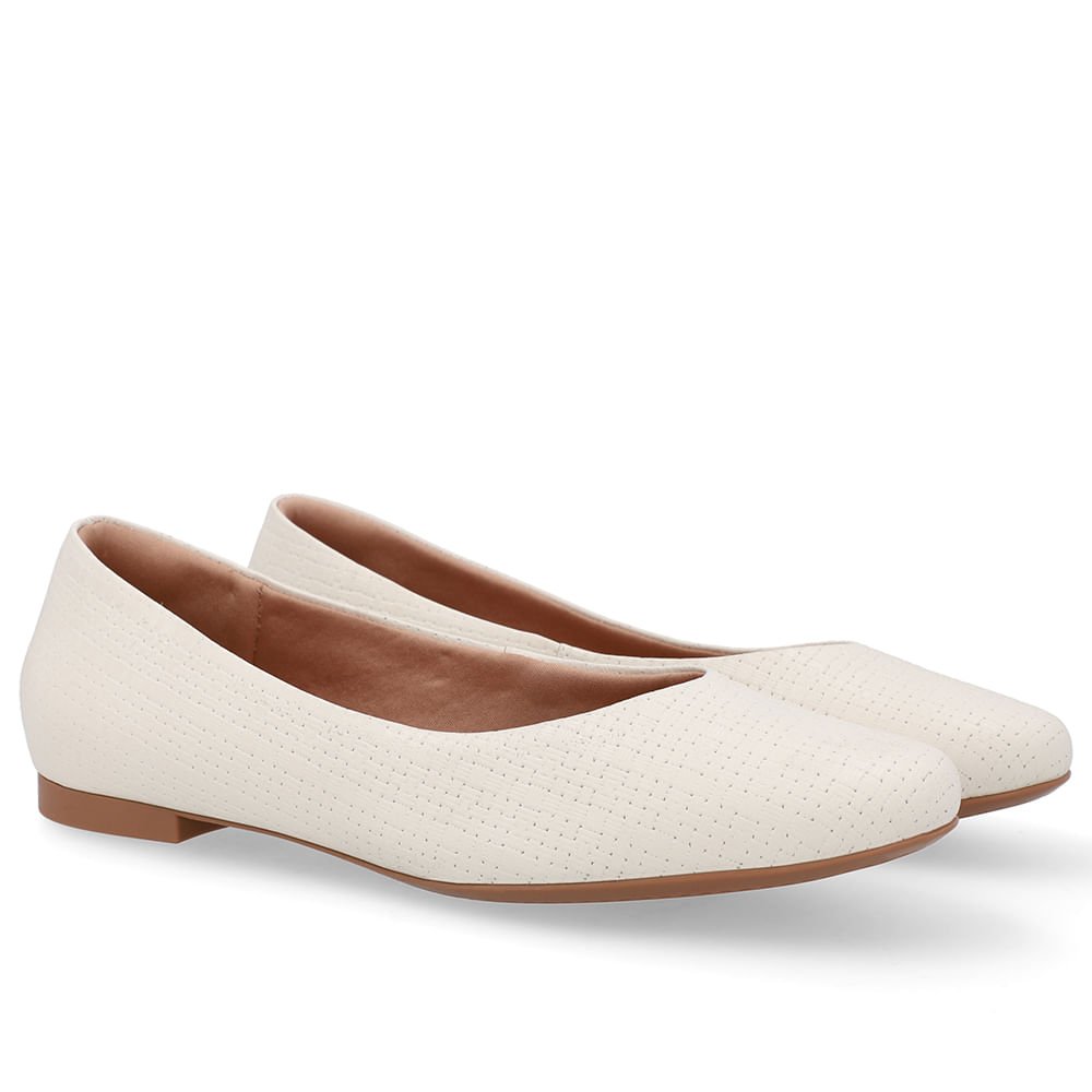 Sapatilha Branca Marfim Couro Marfim 2