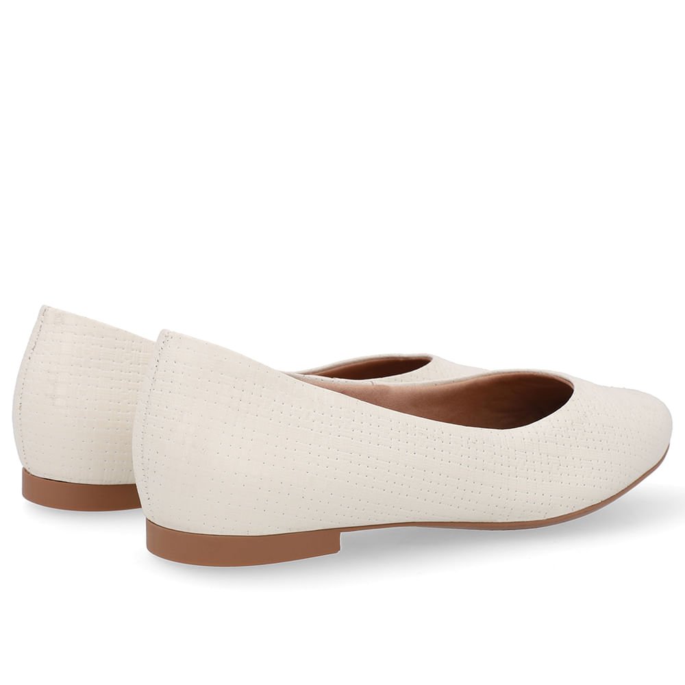 Sapatilha Branca Marfim Couro Marfim 3