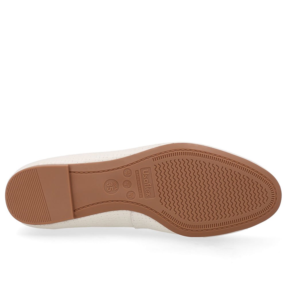 Sapatilha Branca Marfim Couro Marfim 5