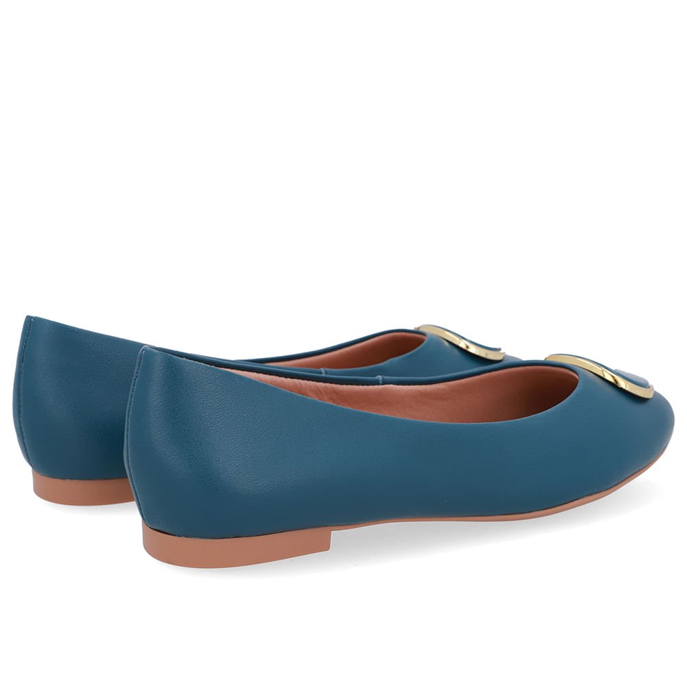 Sapatilha Azul Couro Enfeite Azul 3