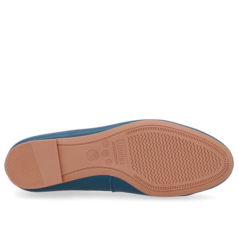 Sapatilha Azul Couro Enfeite Azul 5