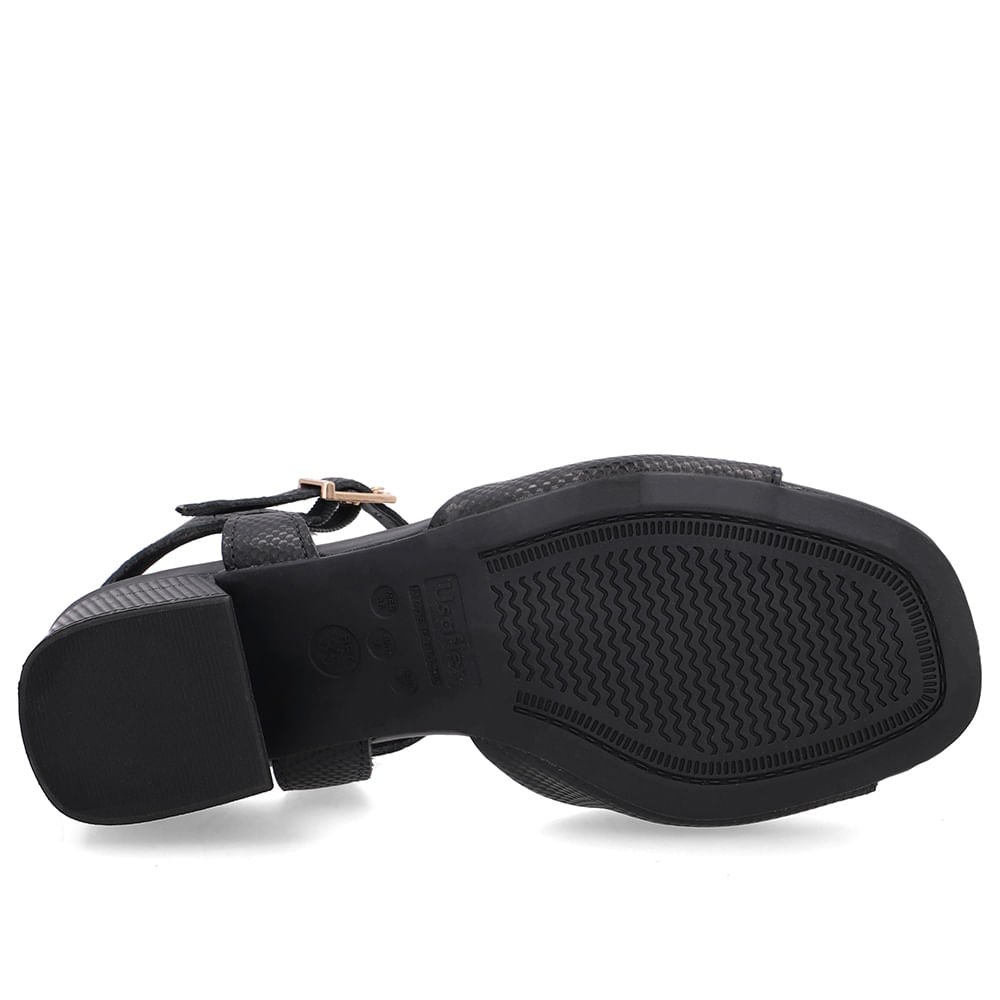 Sandália Couro Bico Quadrado Preta Bridão Preto 5