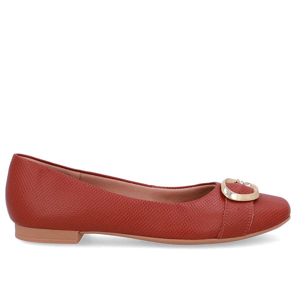 Sapatilha Marrom Couro Salto Rasteiro