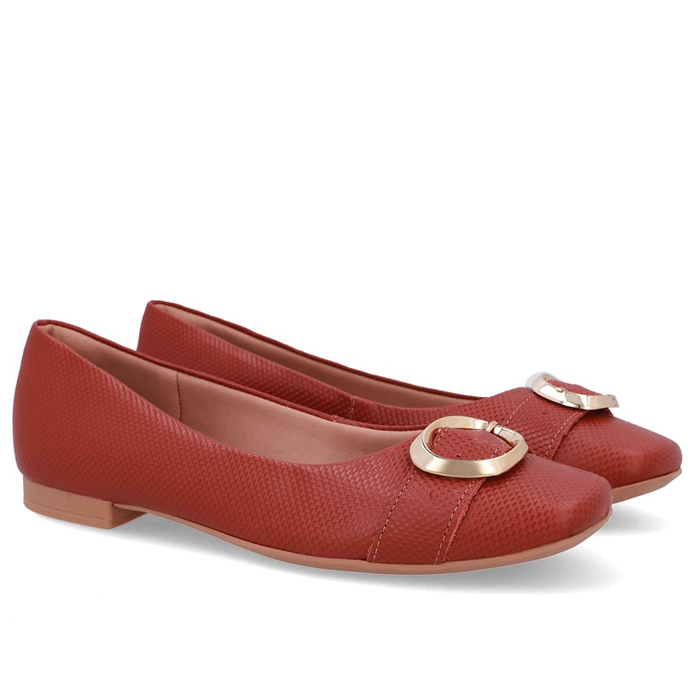 Sapatilha Marrom Couro Salto Rasteiro Marrom 2