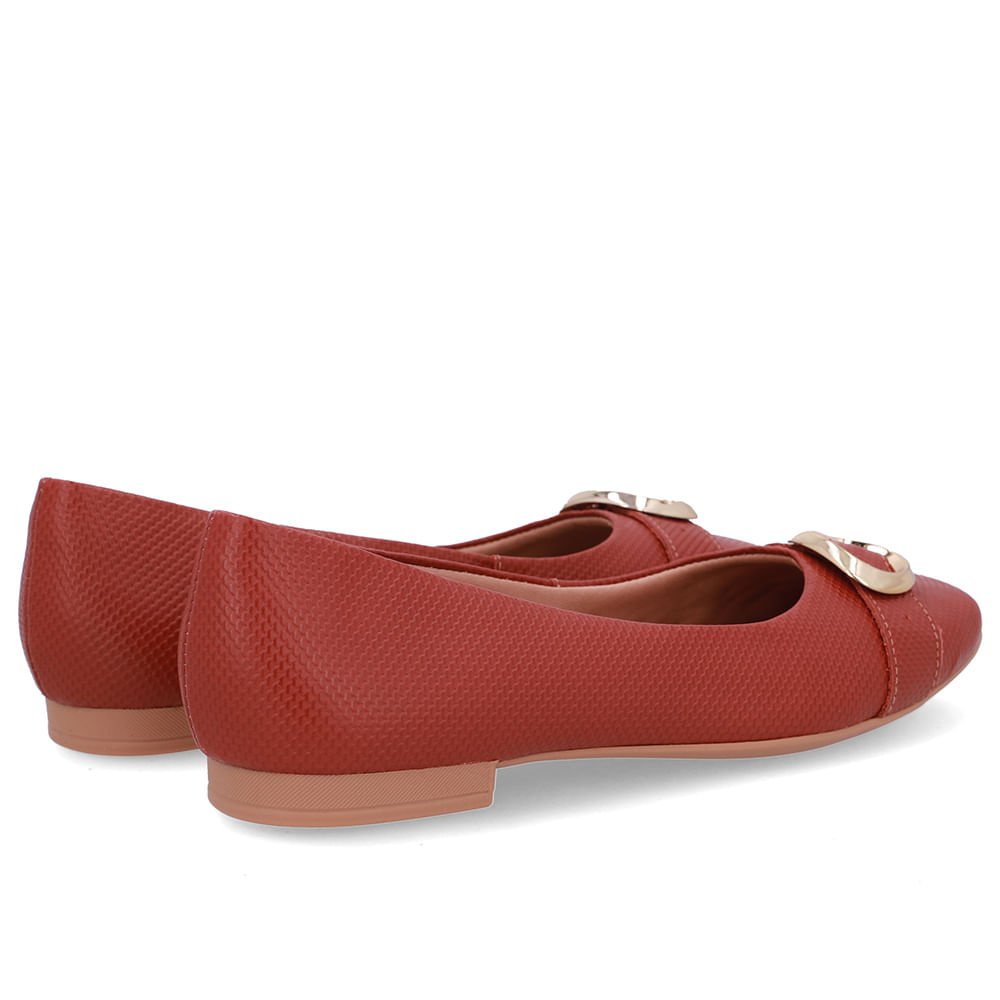 Sapatilha Marrom Couro Salto Rasteiro Marrom 3