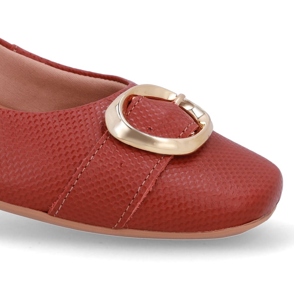 Sapatilha Marrom Couro Salto Rasteiro Marrom 4