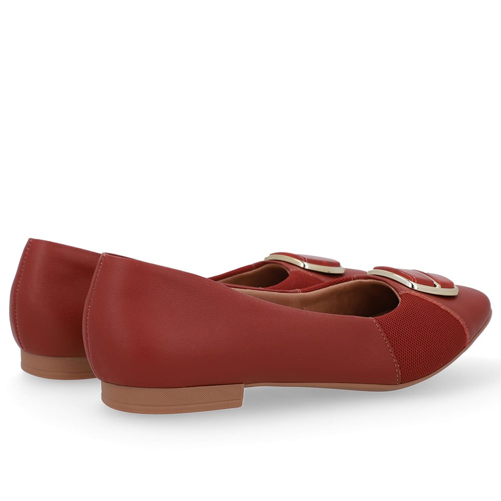 Sapatilha Marrom Couro Lateral Tecido Marrom 3