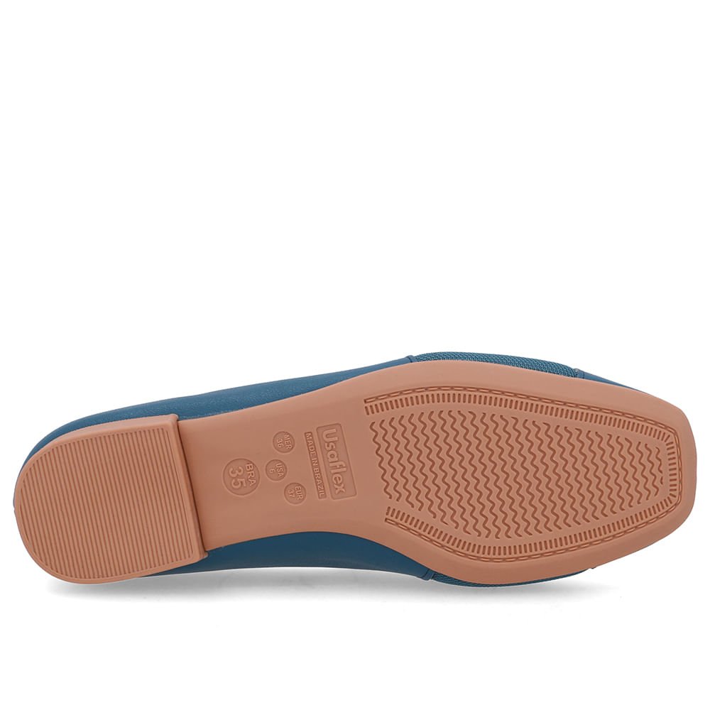 Sapatilha Azul Couro Lateral Tecido Azul 5