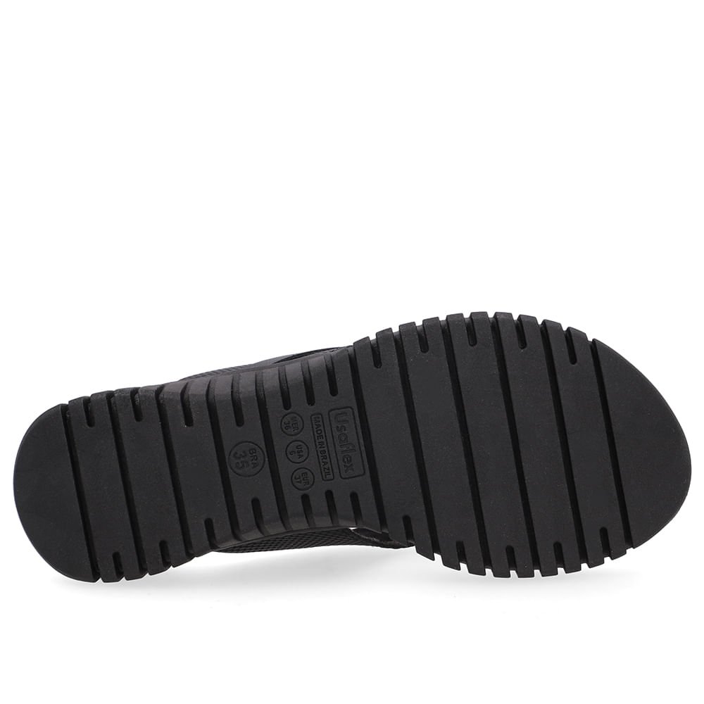 Chinelo Salto Plataforma Couro Preto Monograma Preto 5