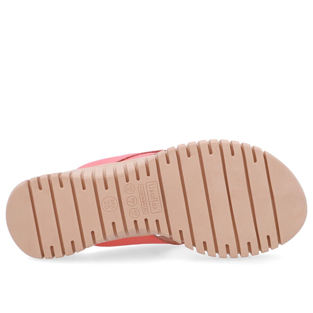Chinelo Salto Plataforma Couro Laranja Monograma Rosa 5