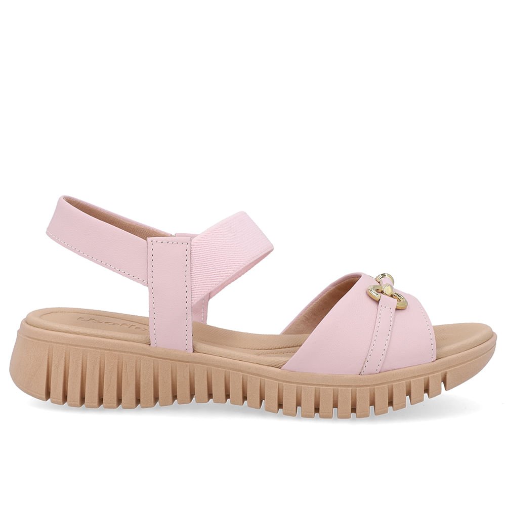 Sandália Enfeite Couro Rosa