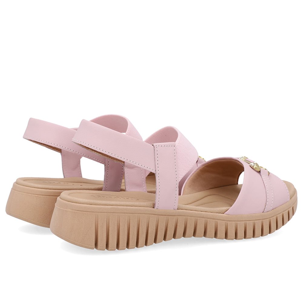 Sandália Enfeite Couro Rosa Rosa 3