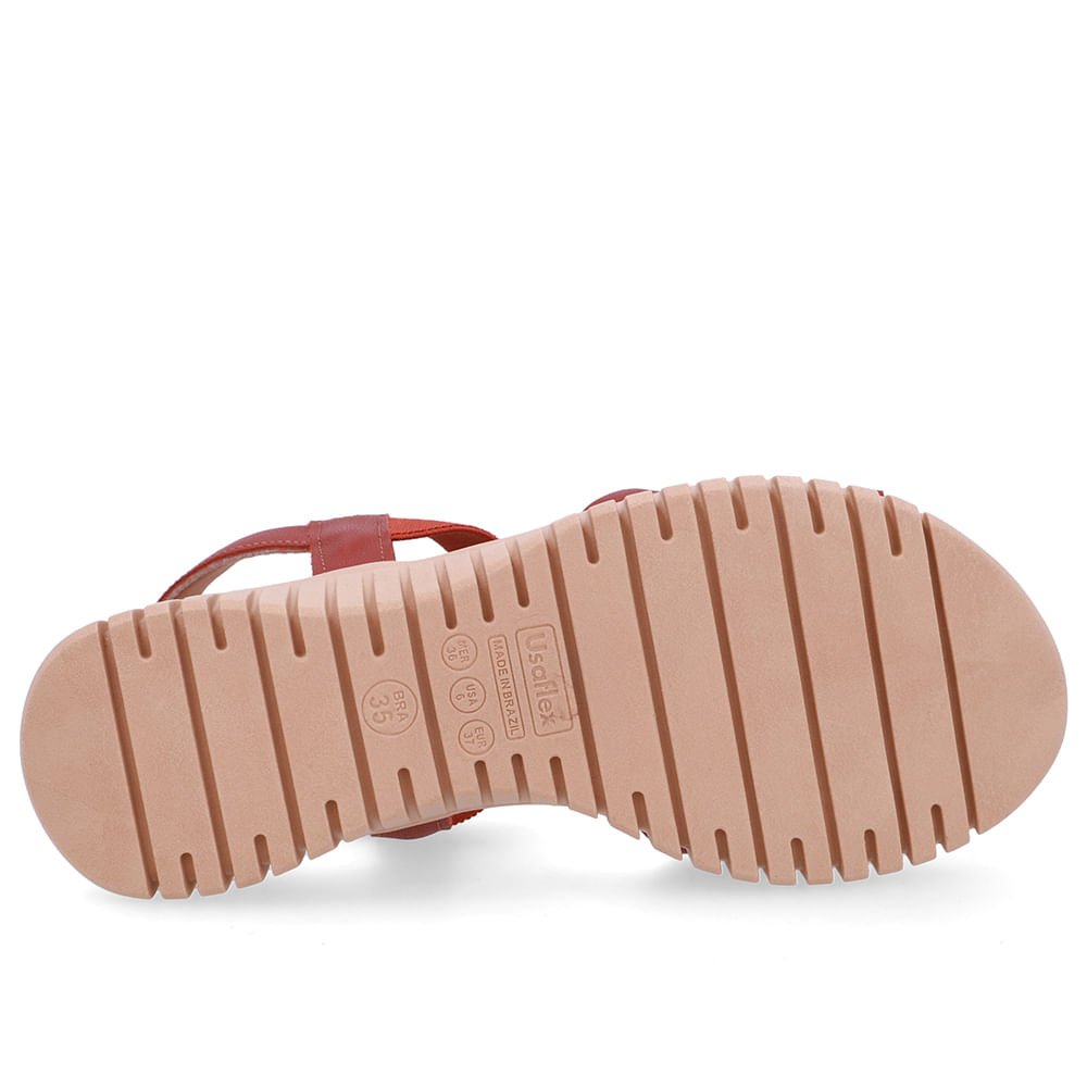 Sandália Enfeite Couro Marrom Marrom 5