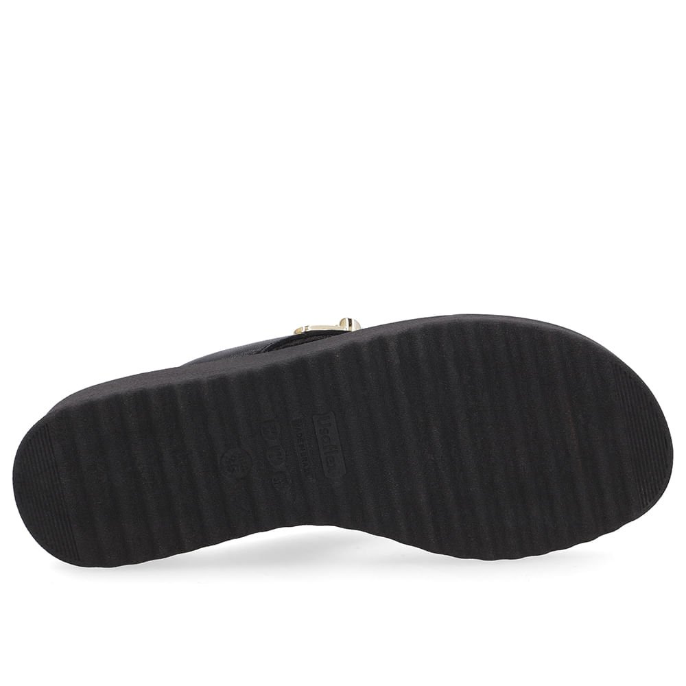 Chinelo Salto Baixo Couro Preto Preto 5
