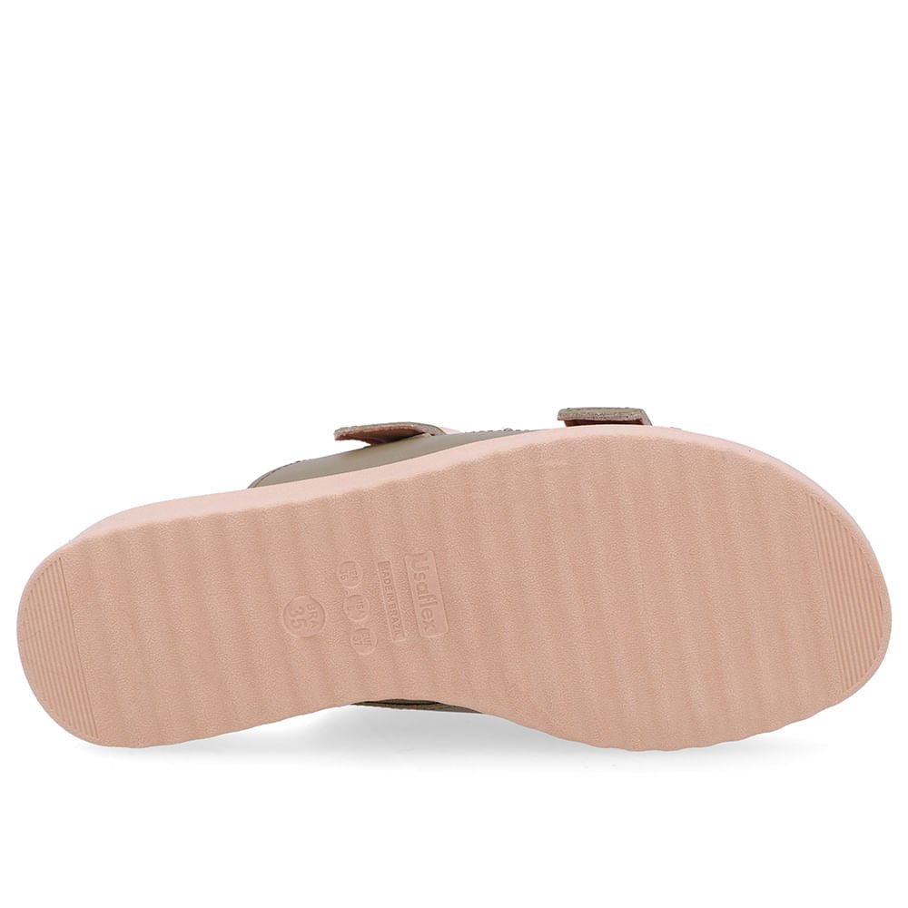 Tamanco Salto Anabela Couro Verde Fivelas Verde 5