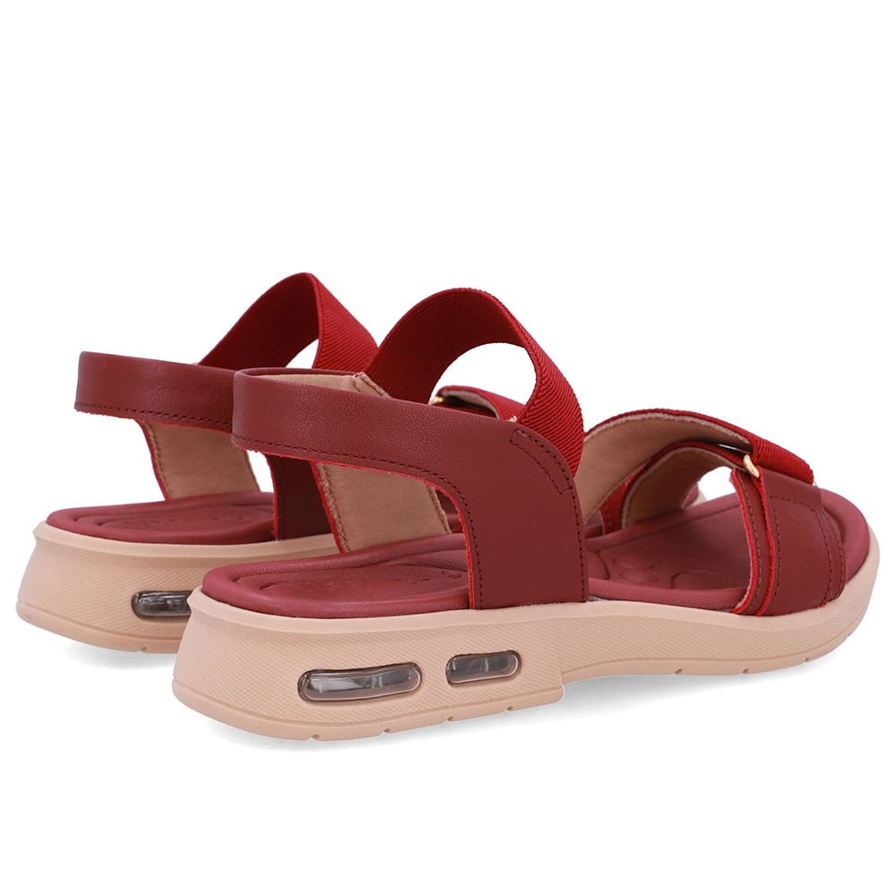 Sandália Salto Baixo Elástico Vermelho Vermelho 3