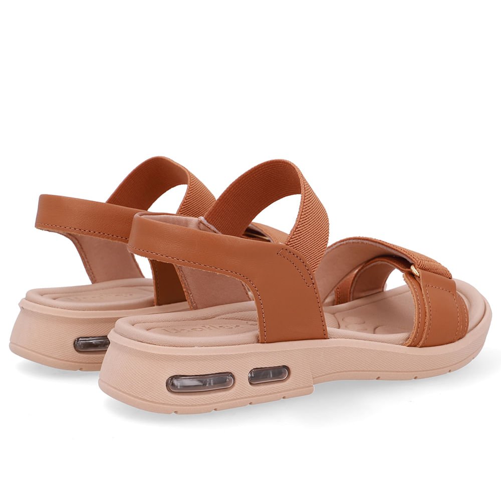 Sandália Salto Baixo Elástico Marrom Marrom 3