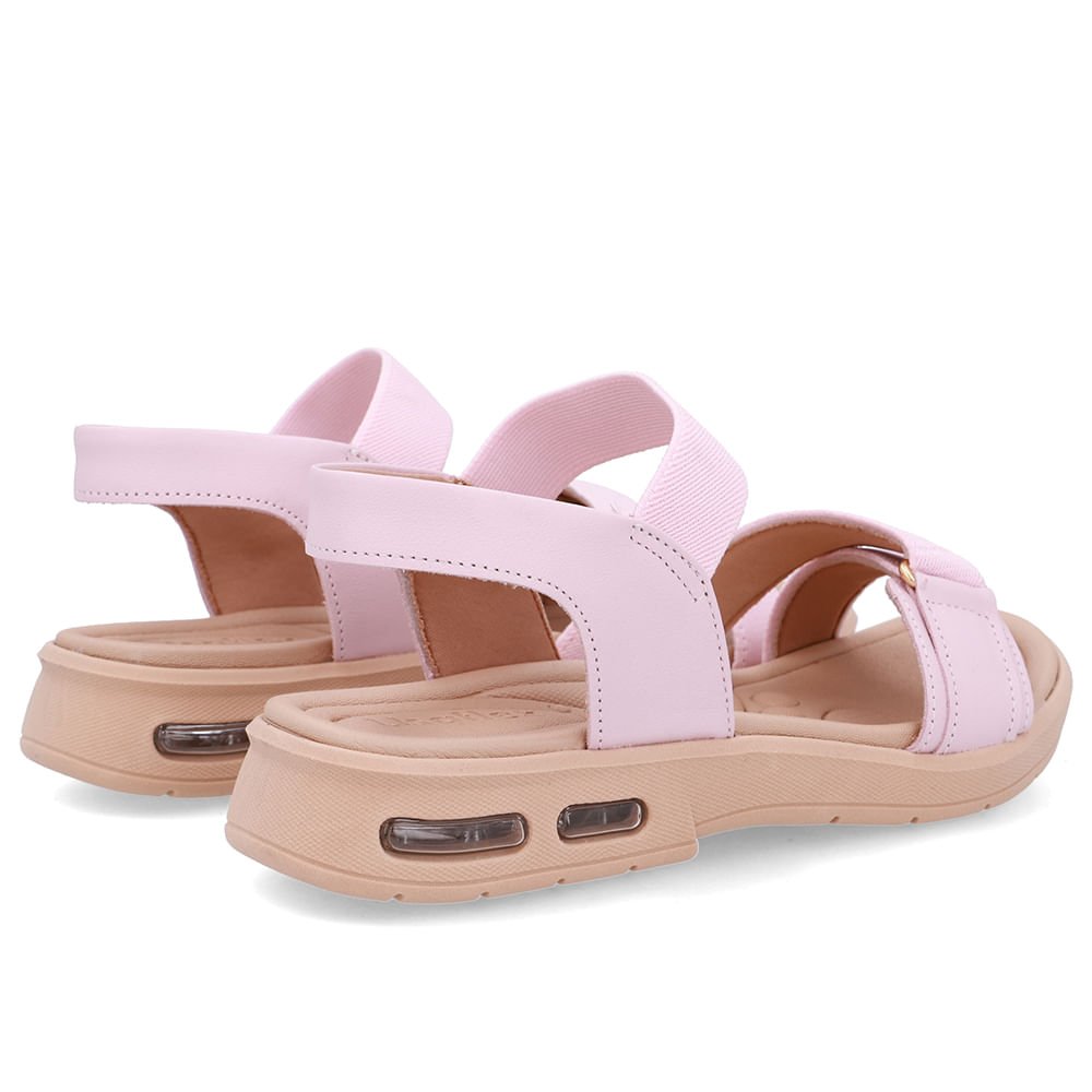 Sandália Salto Baixo Elástico Rosa Rosa 3
