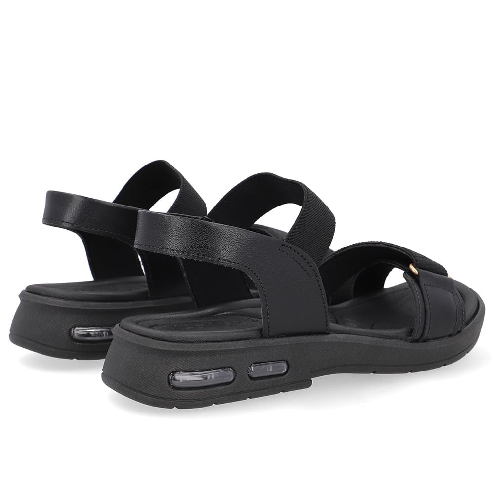 Sandália Salto Baixo Elástico Preta Preto 3