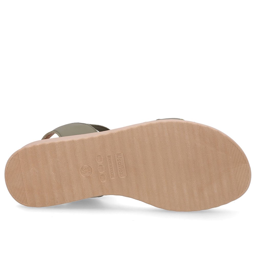 Sandália Salto Anabela Fivela Couro Verde Verde 5