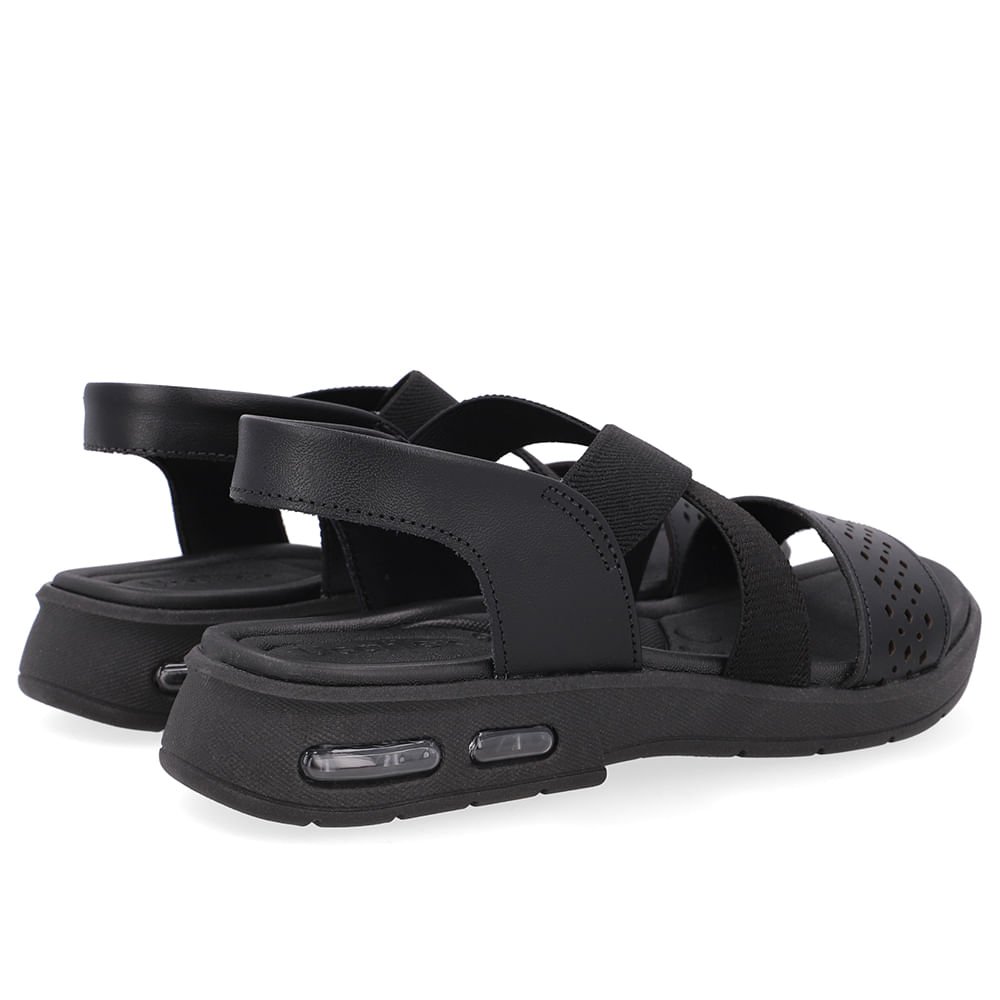 Sandália Tira Elástico Cruzado Preta Laser Preto 3