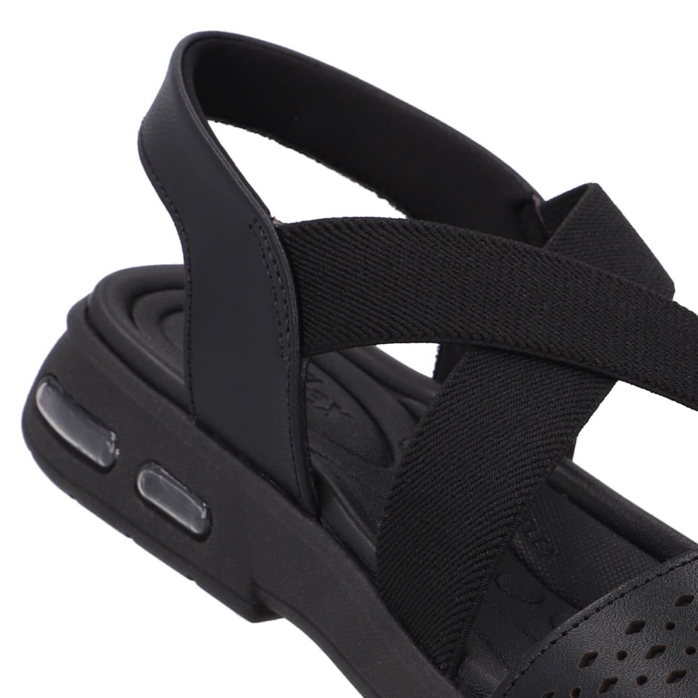 Sandália Tira Elástico Cruzado Preta Laser Preto 4