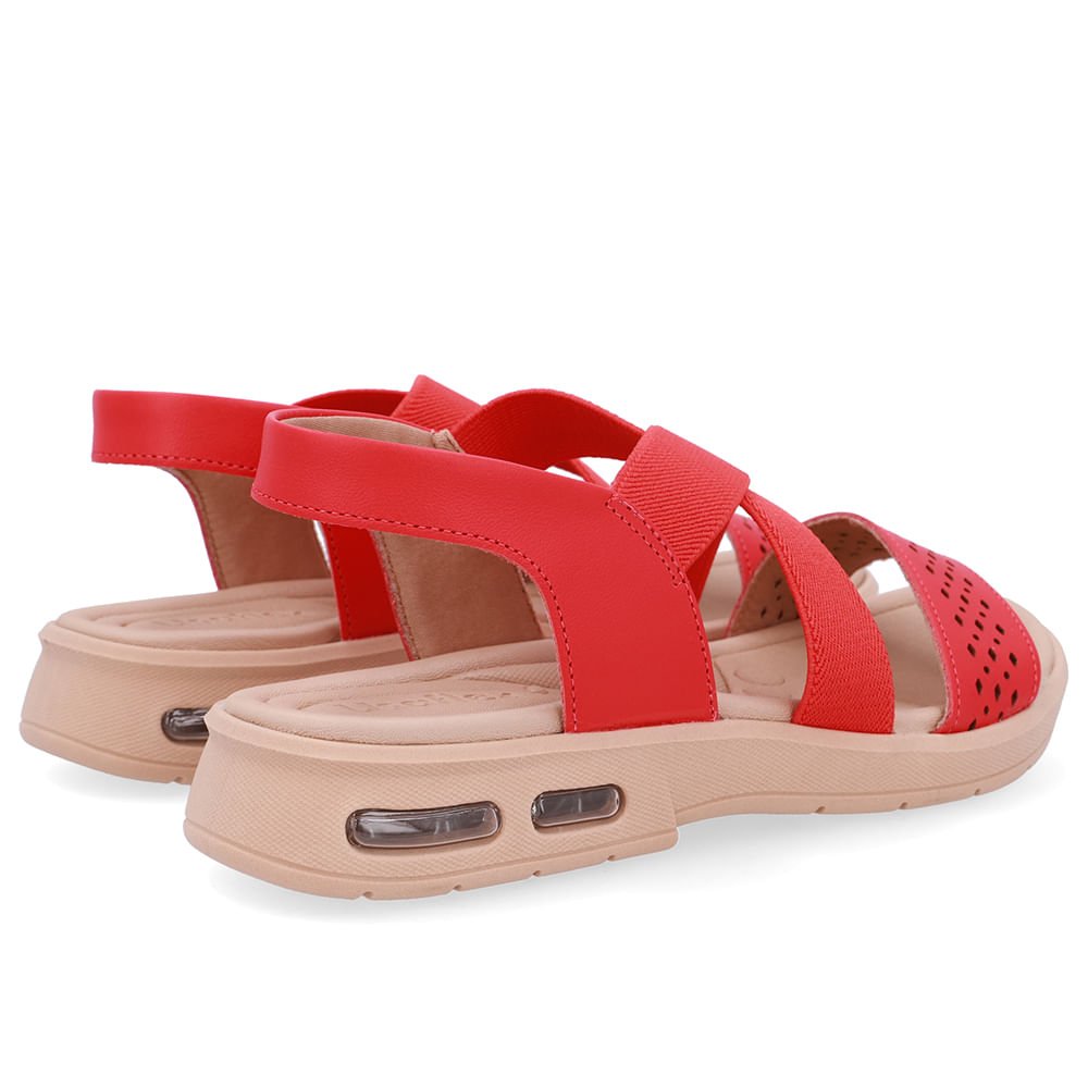 Sandália Tira Elástico Cruzado Vermelha Laser Vermelho 3