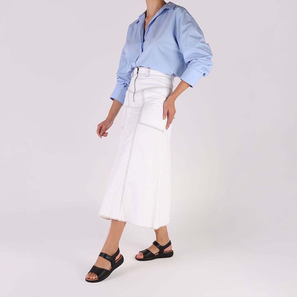 Sandália Salto Plataforma Couro Preta Fecho-Flex Preto 4