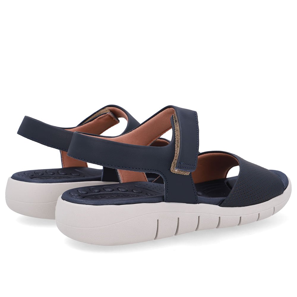 Sandália Salto Plataforma Couro Azul Fecho-Flex Azul 3