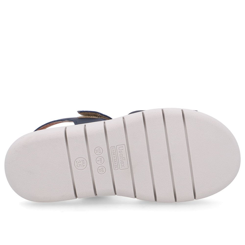 Sandália Salto Plataforma Couro Azul Fecho-Flex Azul 5