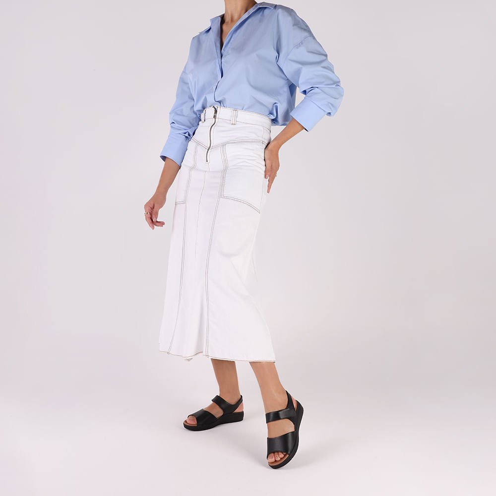 Sandália Salto Anabela Couro Preta Fecho-Flex Preto 4