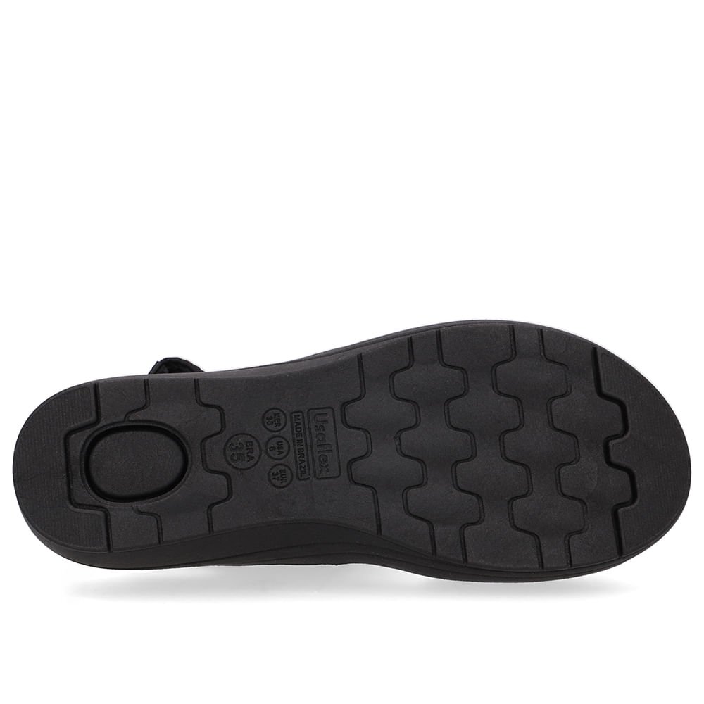 Sandália Salto Anabela Elastano Preta Costura Preto 5