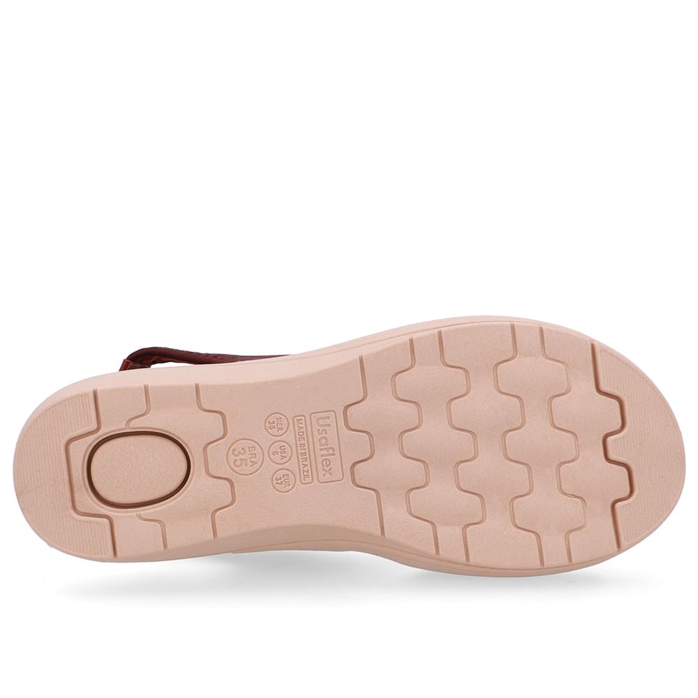 Sandália Salto Anabela Elastano Vinho Costura Vinho 5