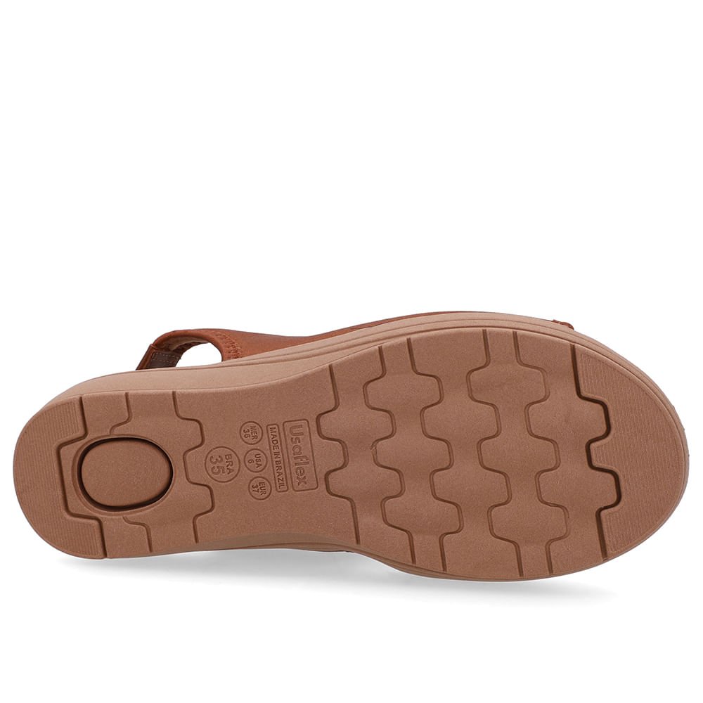 Sandália Salto Anabela Elastano Marrom Costura Marrom 5