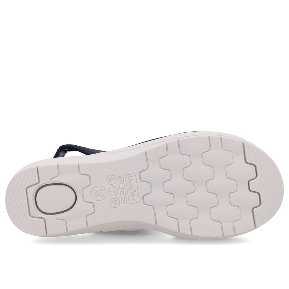 Sandália Salto Anabela Elastano Azul Costura Azul 5