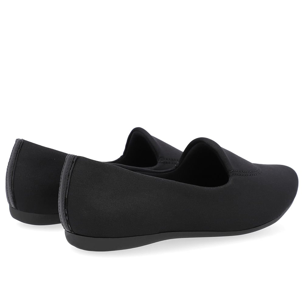 Sapatilha Preta Elastano Bico Redondo Preto 3